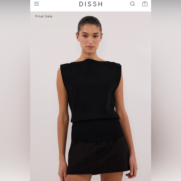 DISSH Tops - DISSH Black Elsa knit top - brand new!